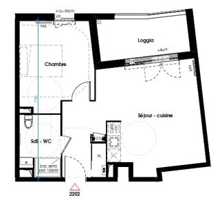  Appartement à louer 2 pièces 44 m²