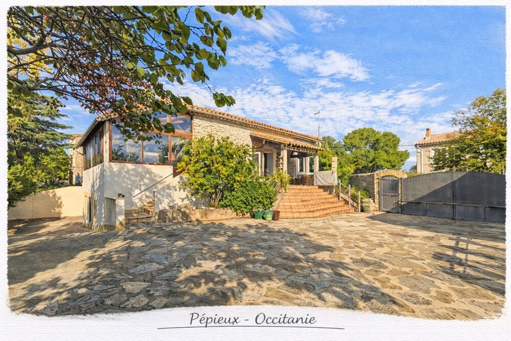 Grande maison familiale avec dépendances, piscine et vaste atelier à Pépieux (Aude  Minervois)