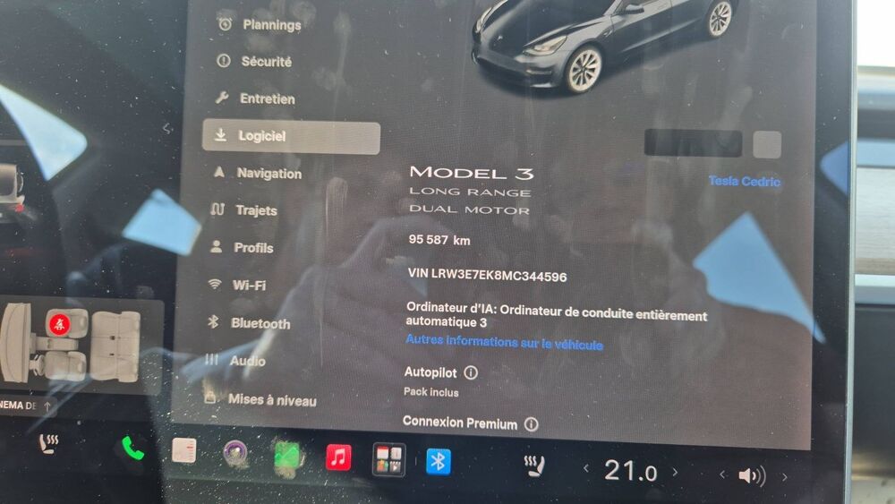 Model 3 462 Dual Motor Long Range 2021 occasion 18000 Bourges