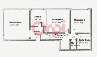  Appartement à vendre 3 pièces 65 m²
