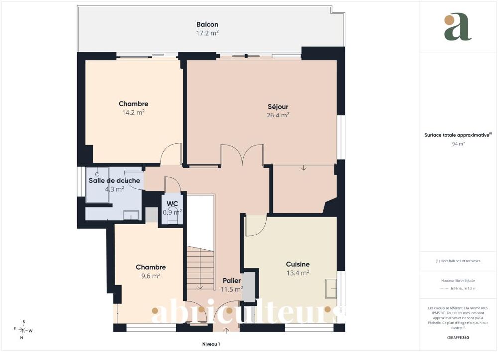 Appartement 3/4 pièces de 94 m² avec garage  Argenteuil