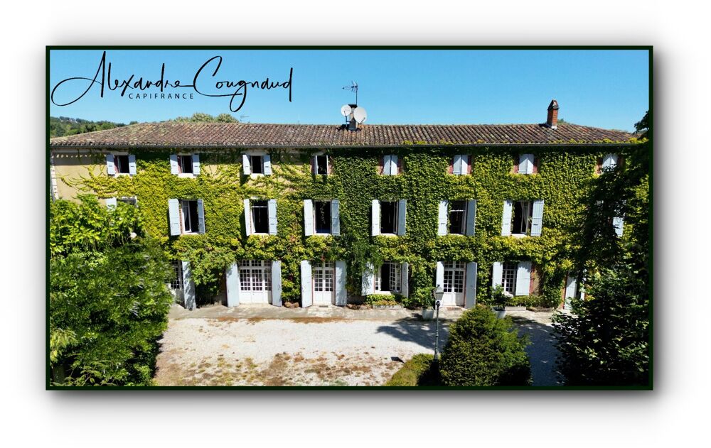 A vendre Roquecourbe (81)  Maison de maître XIXe, 500 m², 10 chambres, parc piscinable 2 271 m²  Aux portes du Sidobre