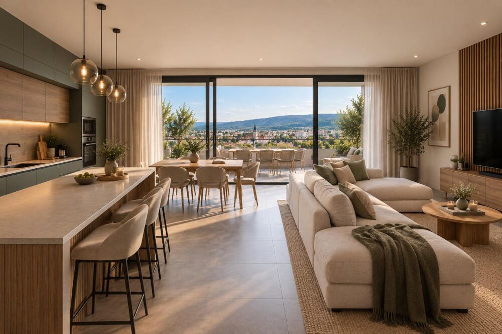 Vente Appartement T4 AMBÉRIEU EN BUGEY 85m²  - JARDIN - BALCON - GRAND SÉJOUR/CUISINE Amberieu en bugey
