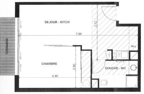  Appartement � louer 2 pi�ces 41 m�