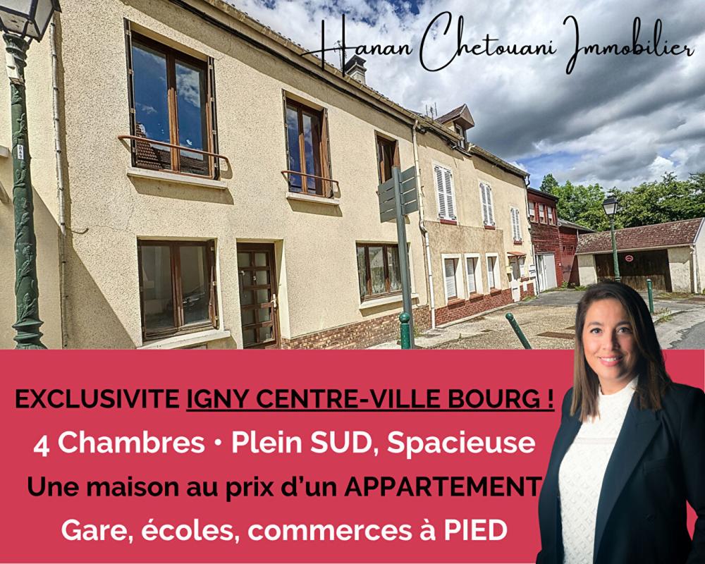 Vente Maison 130m2,  4 chambres,  plein Sud,  gare, Ecoles commerces tout à pied Igny