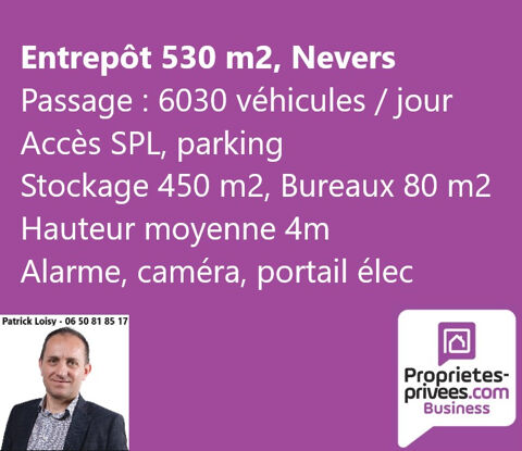 58000 NEVERS - ENTREPOT ET BUREAUX AVEC STATIONNEMENT 2600 58000 Nevers