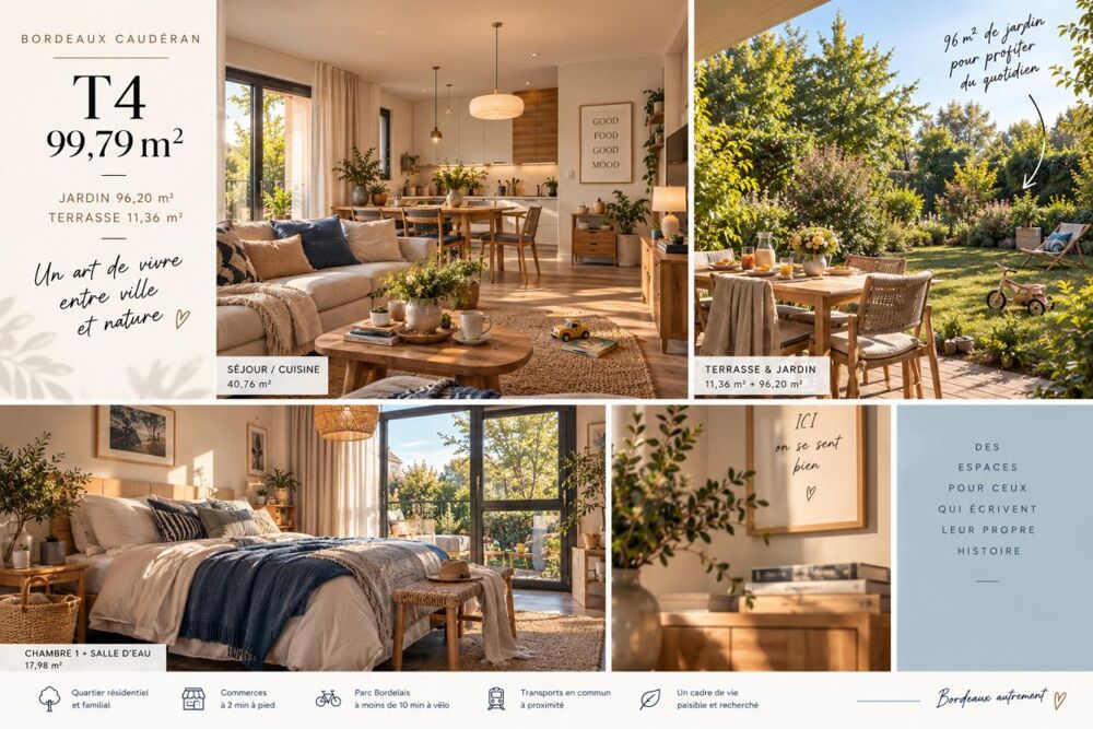 T4 avec jardin de 96 m²  Un air de maison à Bordeaux Caudéran