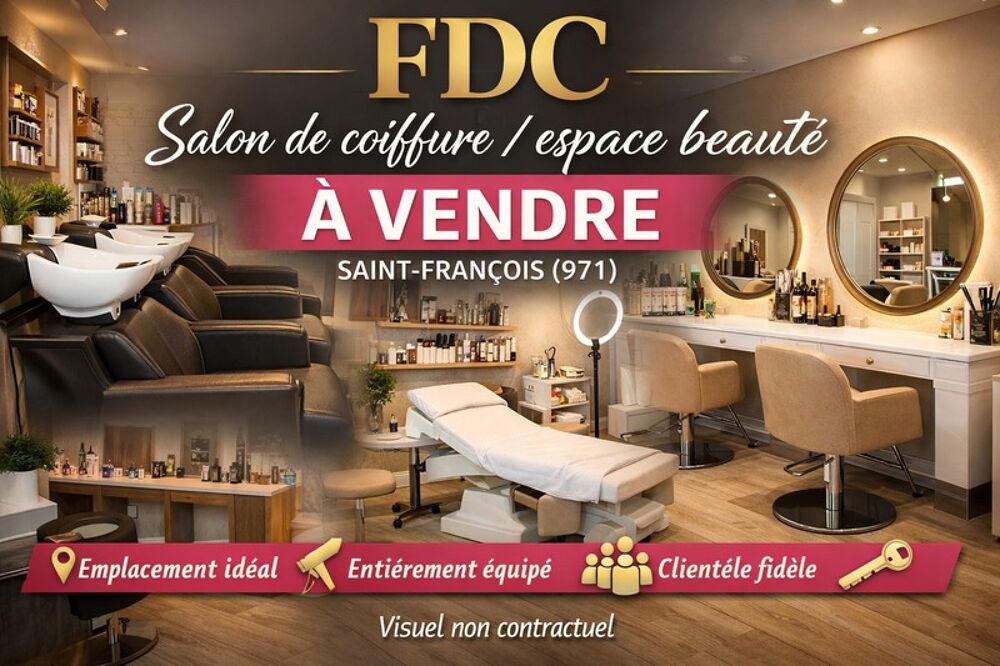   EN EXCLUSIVITE - A VENDRE FONDS DE COMMERCE SALON DE COIFFURE & ESPACE DE BEAUTE - SAINT-FRANÇOIS 