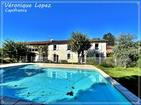   Feugarolles, belle longère en pierre rénovée de 289m² habitables avec jardin, piscine, atelier, séchoir à tabac Maison - 10 pièce(s) - 289 m²