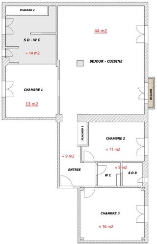  Appartement  vendre 4 pices 113 m