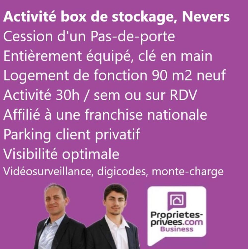   OPPORTUNITÉ CLÉ EN MAIN - 210 BOX DE STOCKAGE, GARDE MEUBLE 