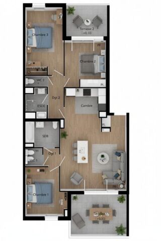  Appartement � vendre 4 pi�ces 90 m�