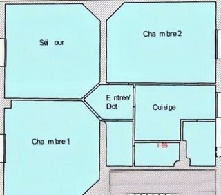  Appartement  vendre 3 pices 50 m