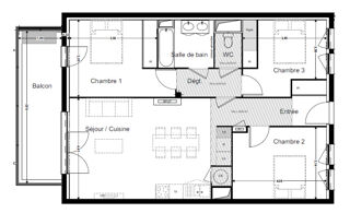  Appartement � vendre 4 pi�ces 84 m�
