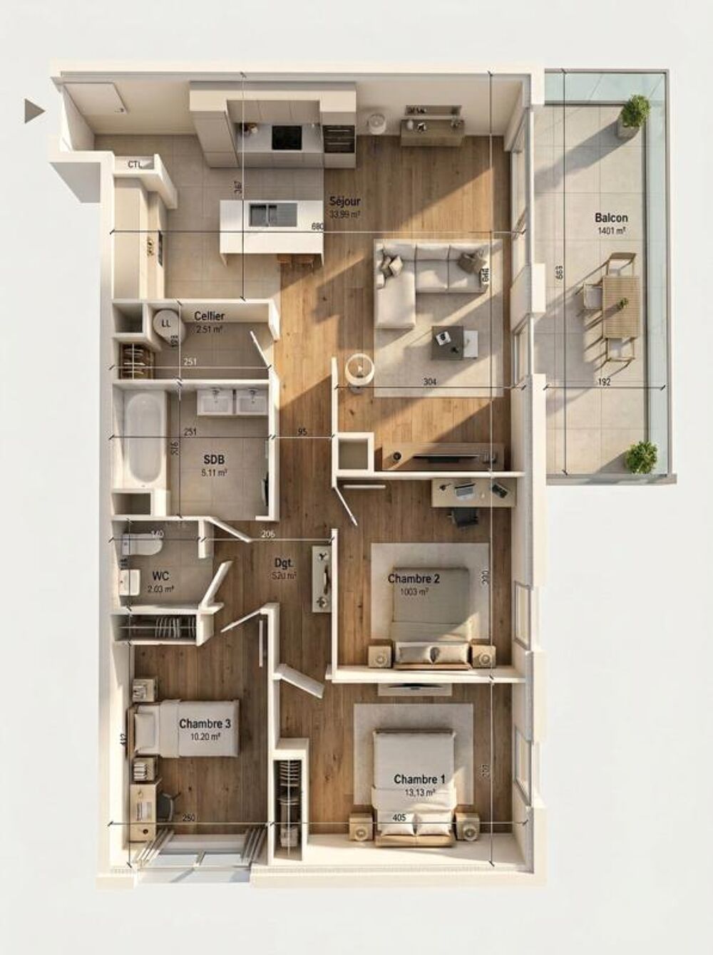 Vente Appartement ? PAU OUEST – Magnifique Appartement T4 de 83 m² avec Balcon exposé Est - IDRON (64) Idron