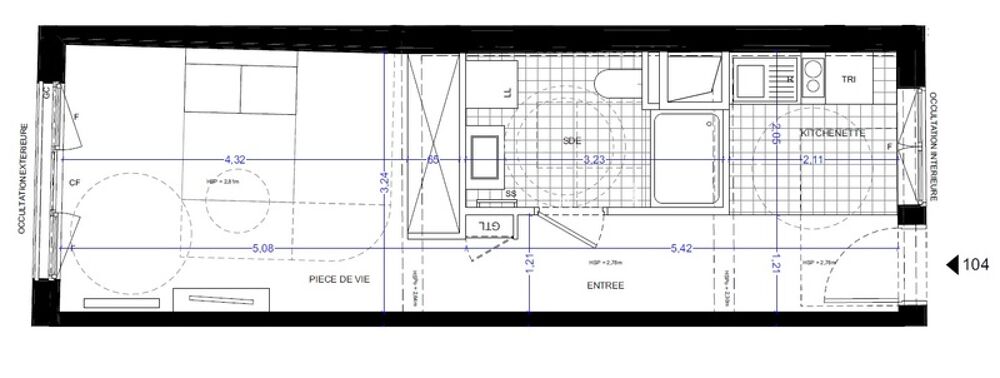 Vente Appartement Studio neuf en nue propriété à vendre PARIS 17e, surface habitable 32.46 m2 Paris 17