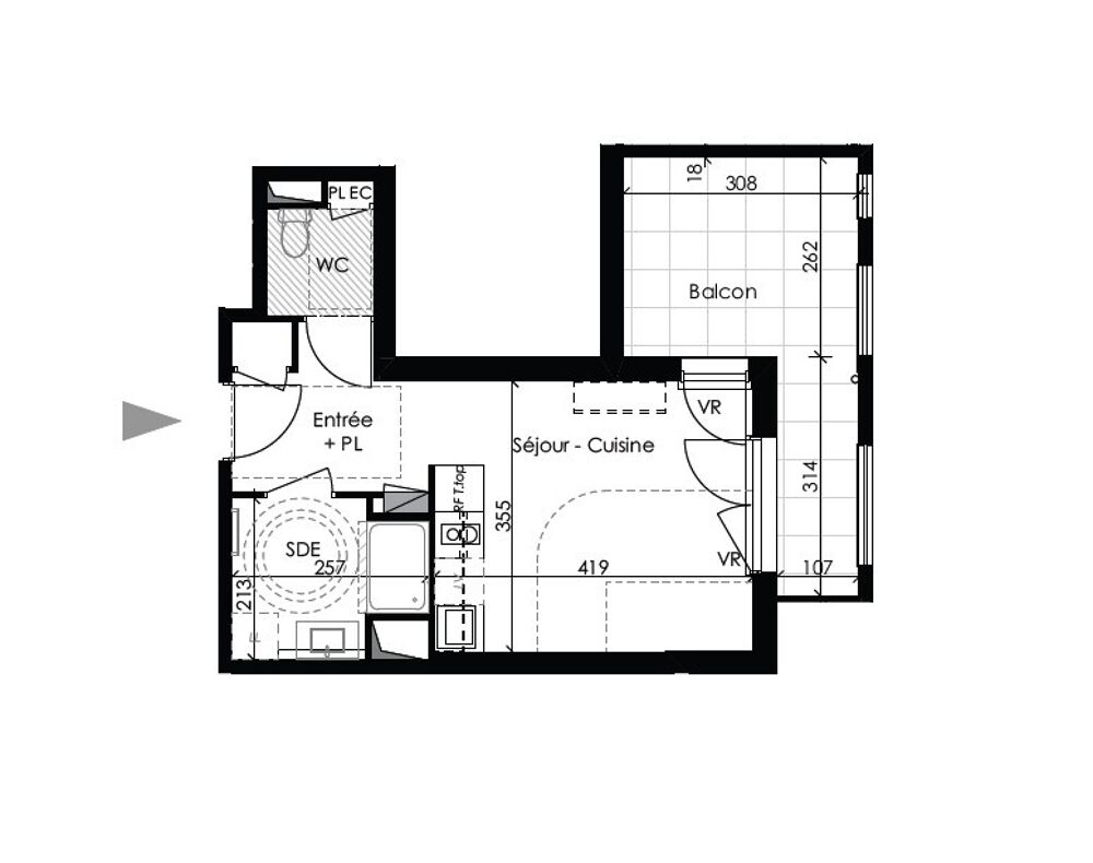 Studio avec parking et balcon au Pontet
