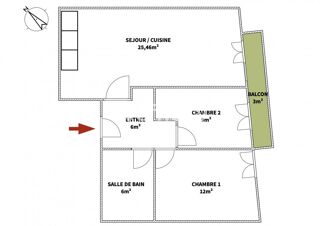  Appartement � vendre 3 pi�ces 58 m�