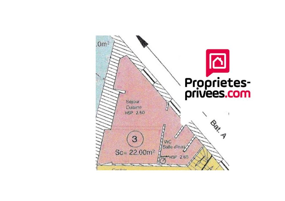 Appartement NONANCOURT 1 pièce(s) 22 m2 centre ville 1er étage 48000 FAI