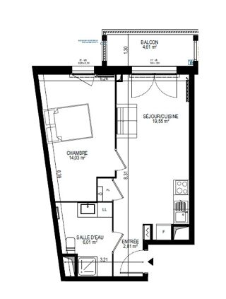  Appartement à louer 2 pièces 42 m²