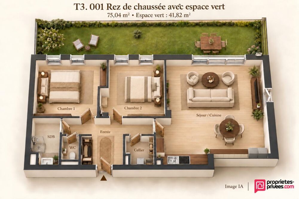 Vente Appartement PROPRIETES PRIVEES COTE D'OPALE  vous propose : Wimille