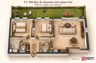  Appartement à vendre 3 pièces 75 m²