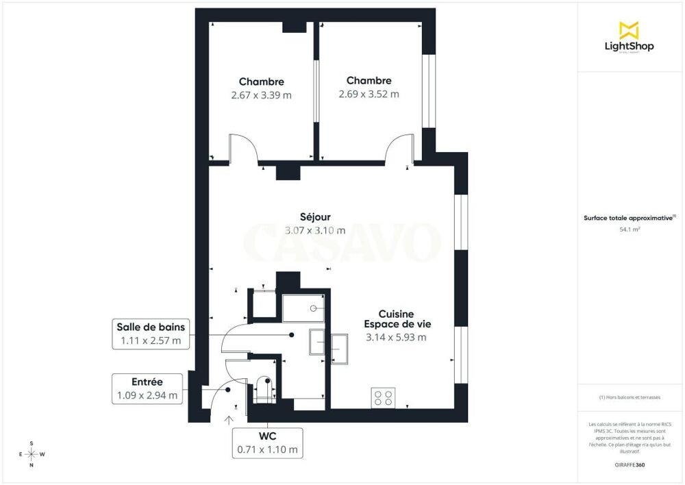 Vente Appartement Vente Appartement 3 pièces de 55m² - 69003 Lyon Lyon 3