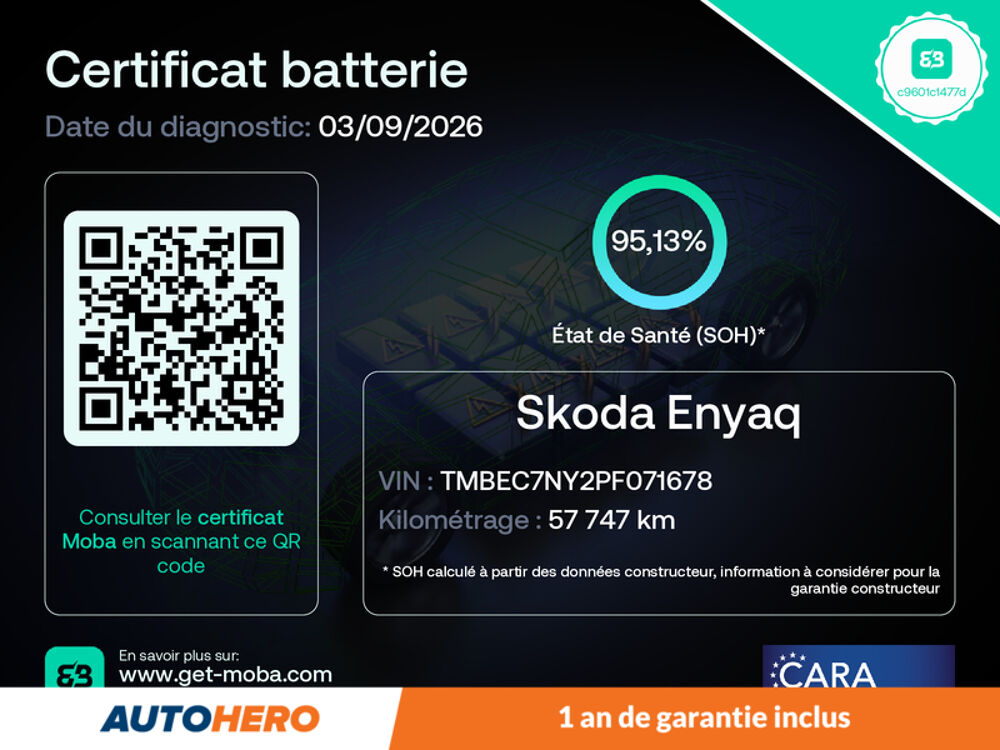 Enyaq Coupe Electrique iV 80 204 ch 2023 occasion 92130 Issy-les-Moulineaux