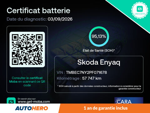 Enyaq Coupe Electrique iV 80 204 ch 2023 occasion 92130 Issy-les-Moulineaux