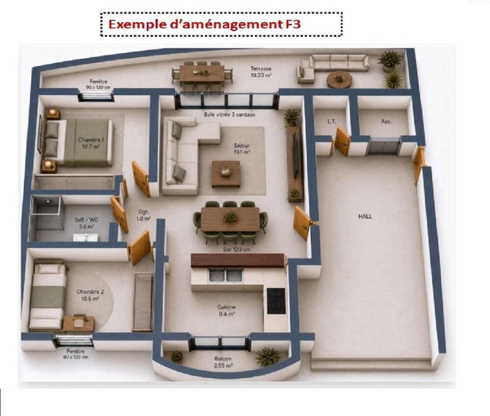 Appartement DIDIER T3 Fort de France + Box