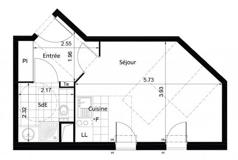  Appartement  louer 1 pice 30 m