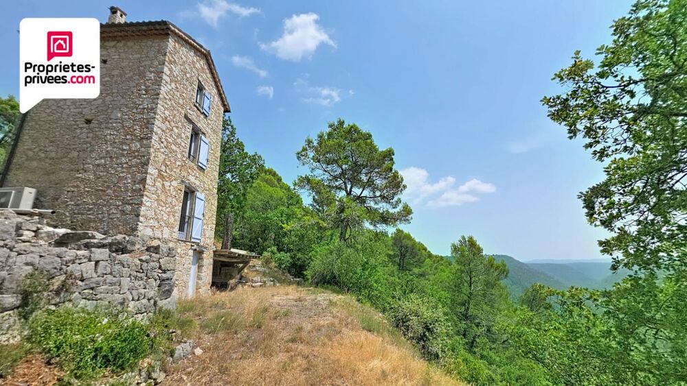 Vente Terrain TOUR EN PIERRES AMENAGEE AVEC TERRAIN DE 7 HECTARES ET VUE PANORAMIQUE SUR LA VALLEE DE LA SIAGNE Saint cezaire sur siagne