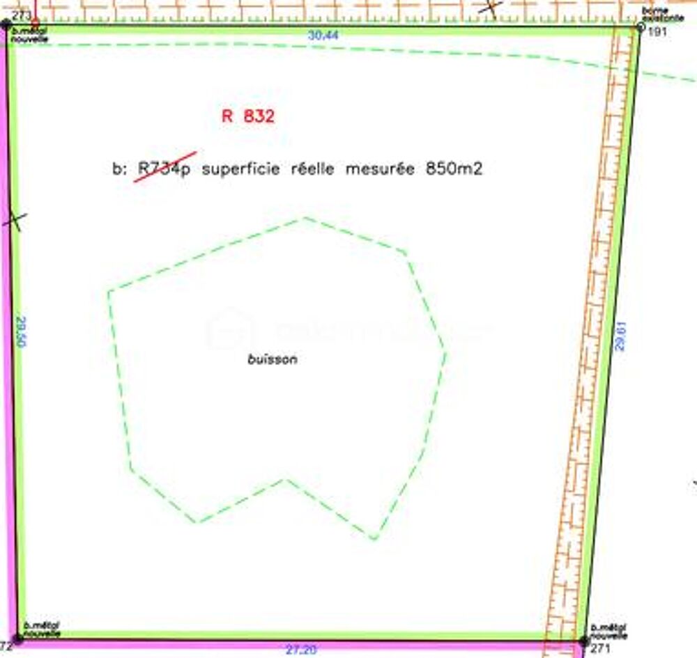 Vente Terrain Terrain 850m2 a viabiliser Pruniers