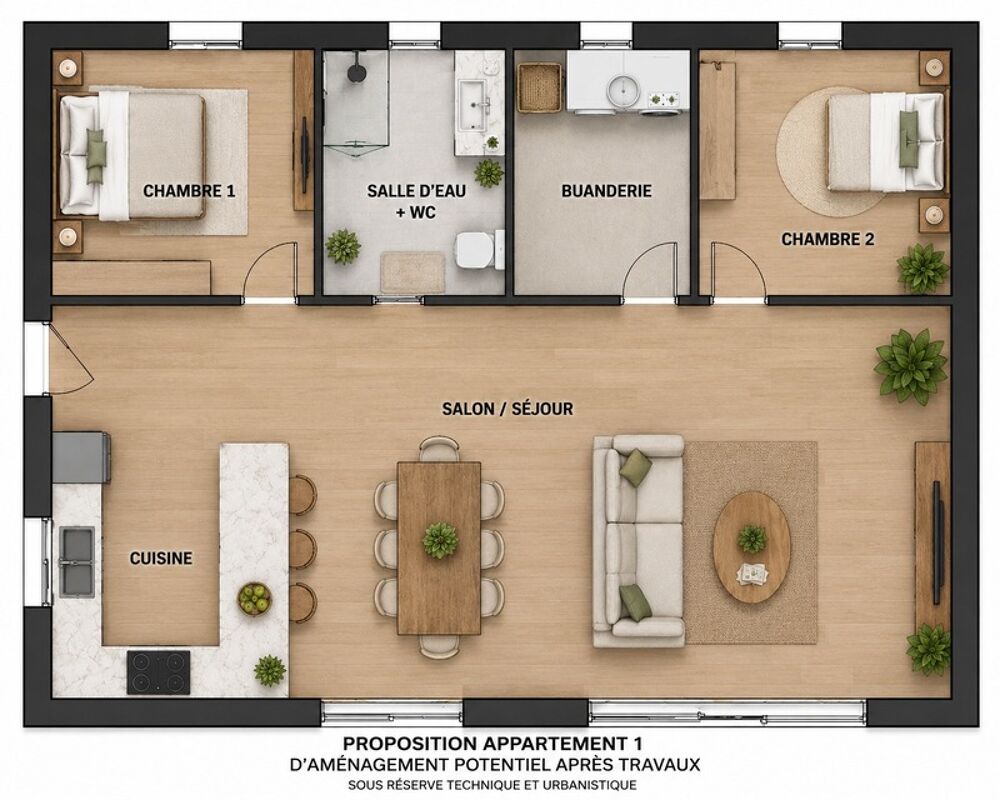 Vente Maison Investissement immobilier – Projet de création de 2 appartements et 2 maisons Saint sauveur
