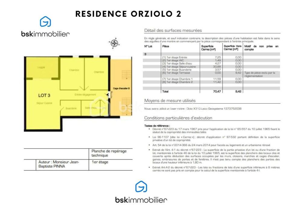 Corse - Rive sud dAjaccio à Pietrosella- Résidence ORZIOLO 2. Appartement T3 de 71 m2 + loggia de 10 m2, situé à 3 km de la mer