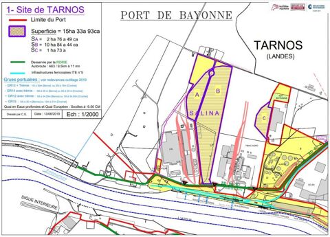   17 ha  louer sur le terminal de Tarnos - Port de Bayonne 