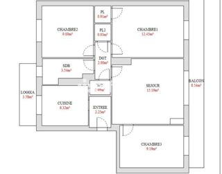  Appartement à vendre 4 pièces 62 m²