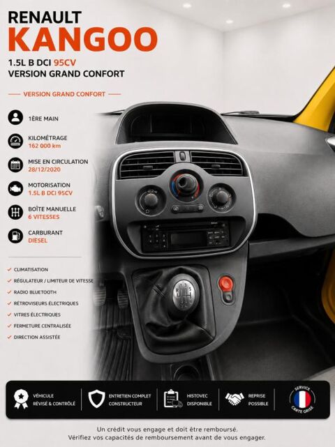 Kangoo Express 1&deg; Main / 1.5L B DCI 95cv de 2021 version GRAND CONFORT CLIM 2021 occasion 60430 Abbecourt