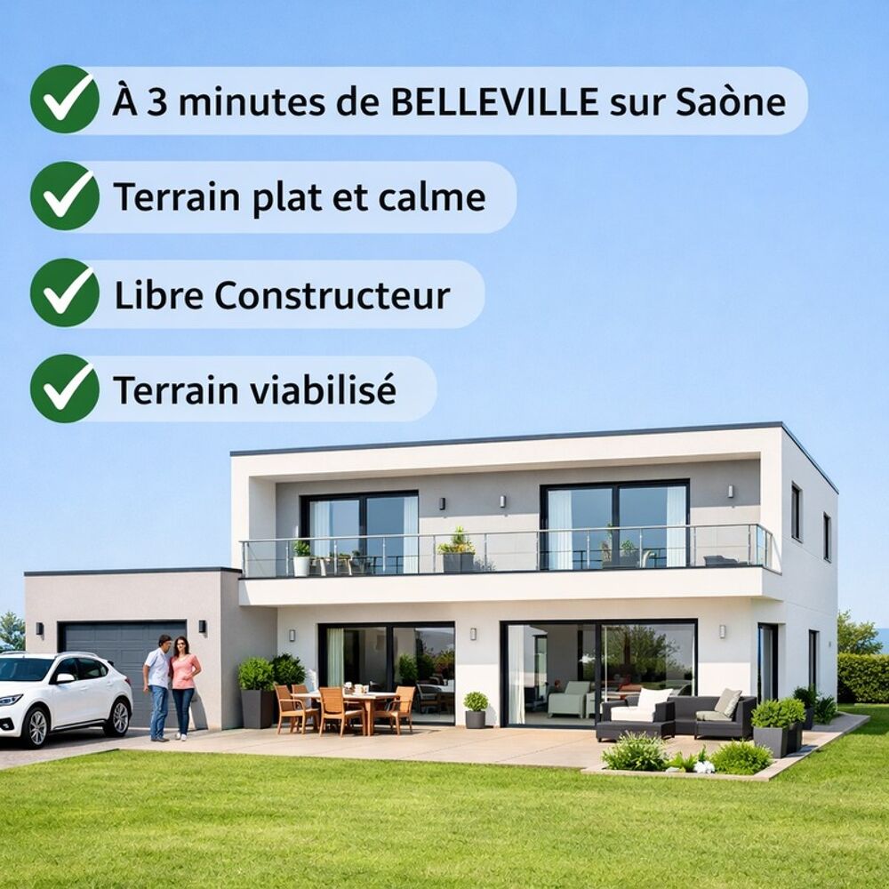 Vente Terrain Terrain à vendre de 470,00 m² TAPONAS (69) - TERRAIN CONSTRUCTIBLE 470 m² - plat et au calme Taponas
