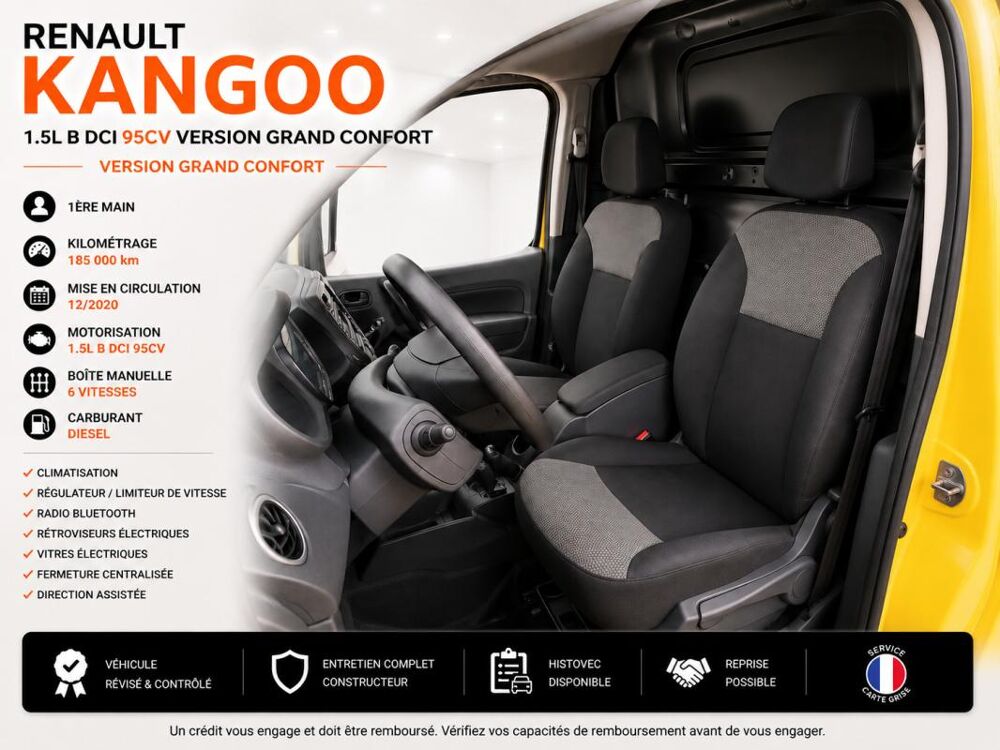 Kangoo Express 1&deg; Main / 1.5L B DCI 95cv de 2021 version GRAND CONFORT CLIM 2021 occasion 60430 Abbecourt