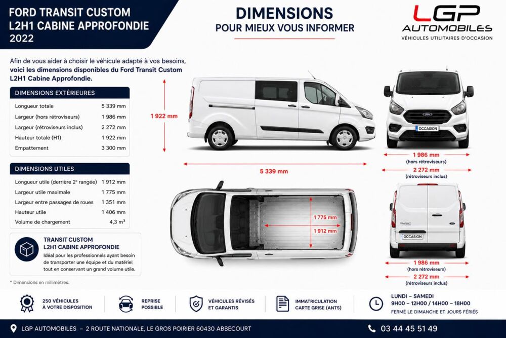 Transit 1&deg; Main / 2L TDCI 170cv Version LIMITED Cabine approfondie 5 2023 occasion 60430 Abbecourt