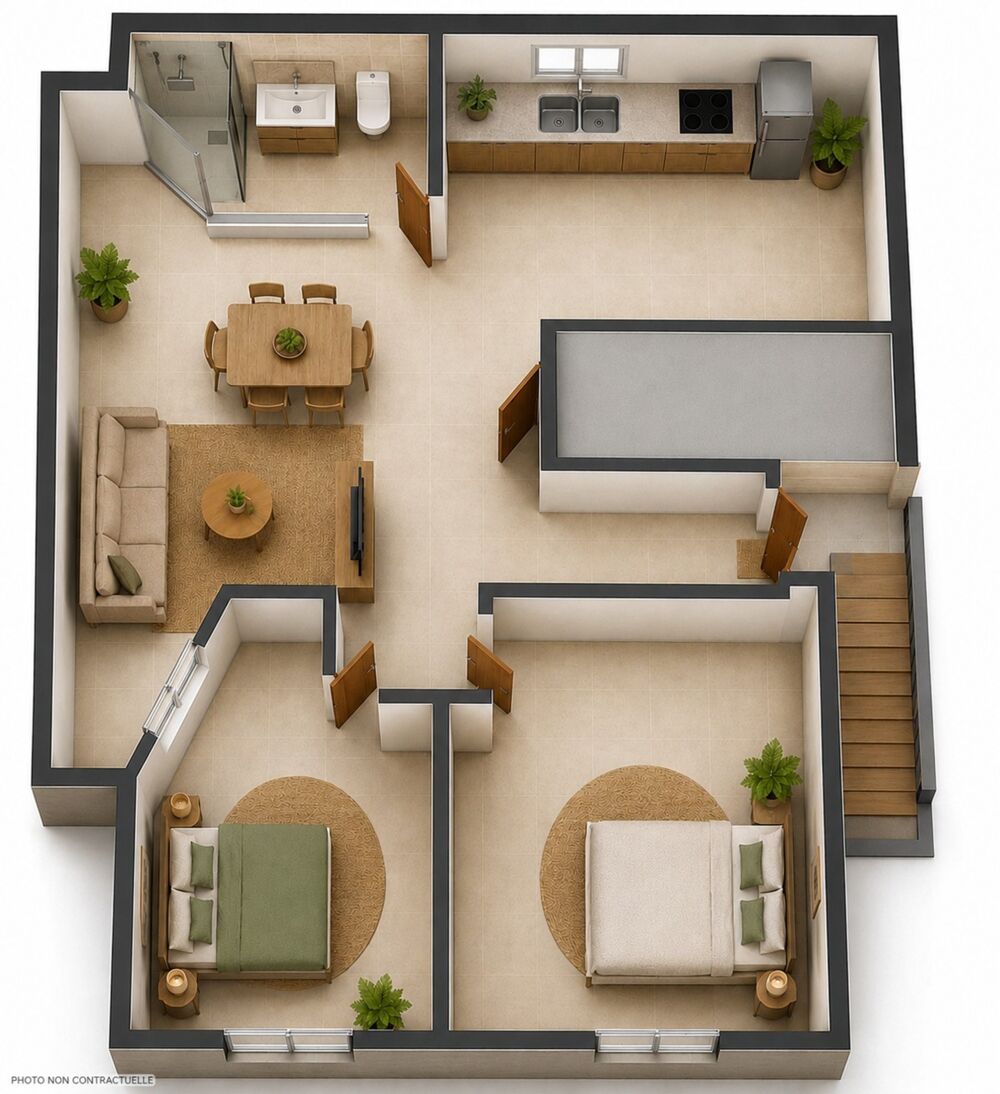 Appartement T3 non meublé à louer  Montabo, Cayenne