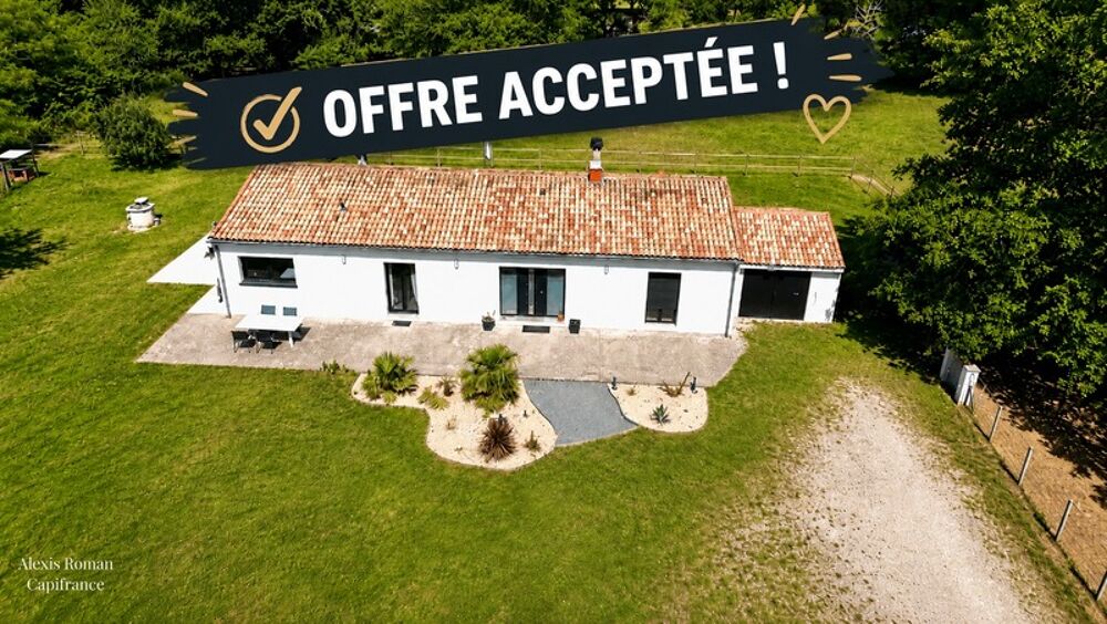 Maison 135 m² - 3 chambres chacune avec salle d'eau  2 hectares  Prairie pour chevaux  DPE B  10 min de Montpon