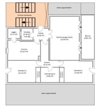  Appartement à vendre 3 pièces 76 m²