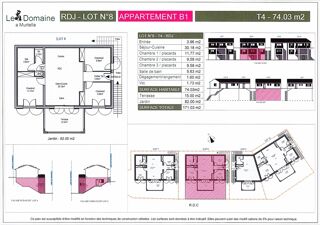  Appartement  vendre 4 pices 74 m