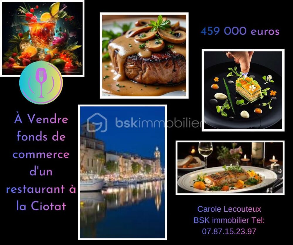   ? À vendre – Restaurant / Bar, Glacier à La Ciotat – 459 000 € à quelques pas de la plage, dans un secteur recherché de La Ciota 