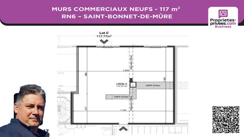   MURS COMMERCIAUX NEUFS 117 m² - RN6 SAINT-BONNET-DE-MÛRE 