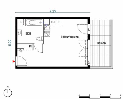  Appartement  louer 1 pice 30 m