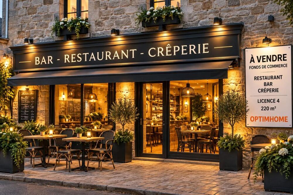   À VENDRE – BAR-RESTAURANT-CRÊPERIE EN EMPLACEMENT N° 1 EN CŒUR DE VILLE -Fonds de commerce- QUESTEMBERT (56) 