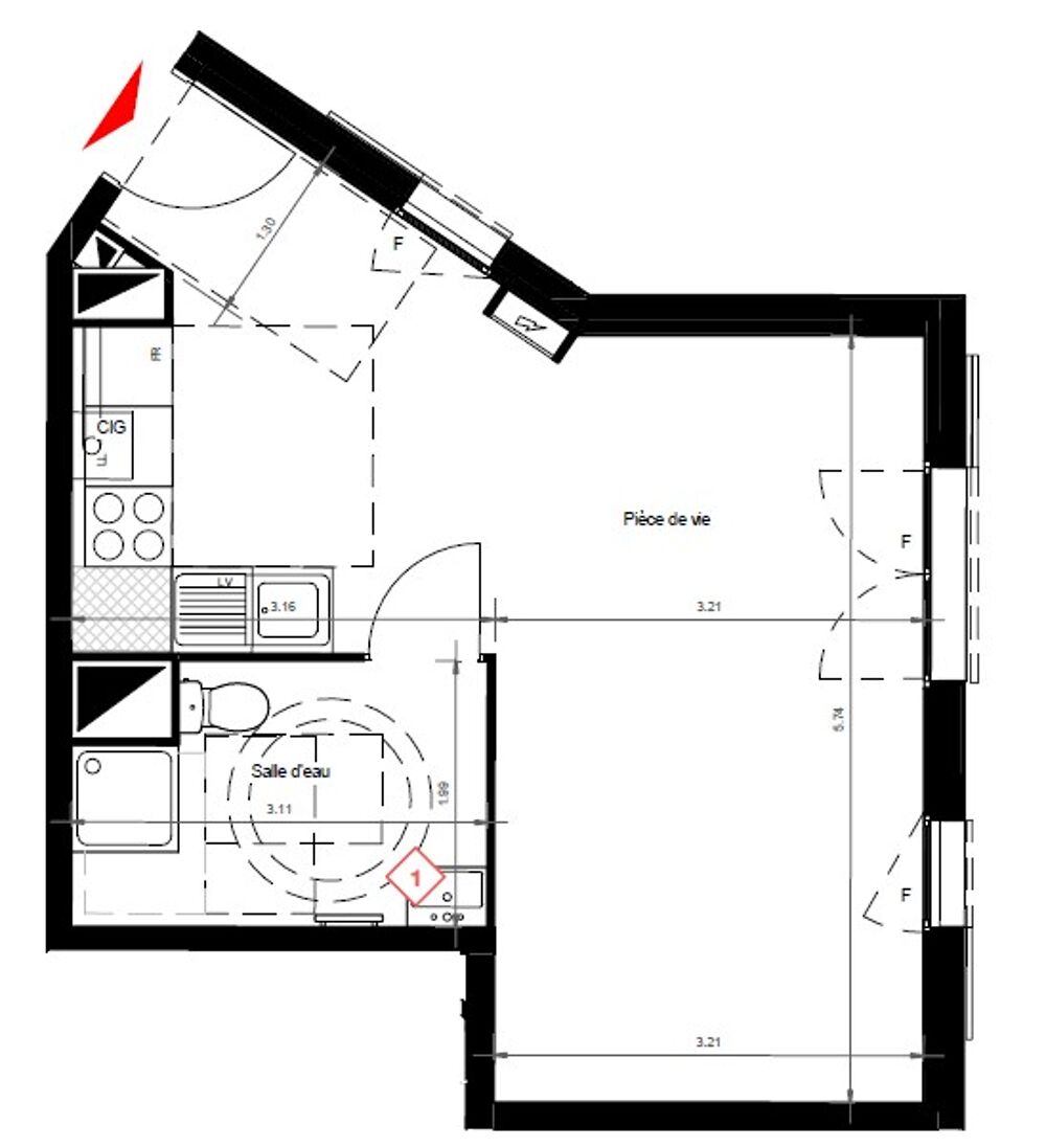 Location Appartement Studio à Gonesse (95500) Gonesse